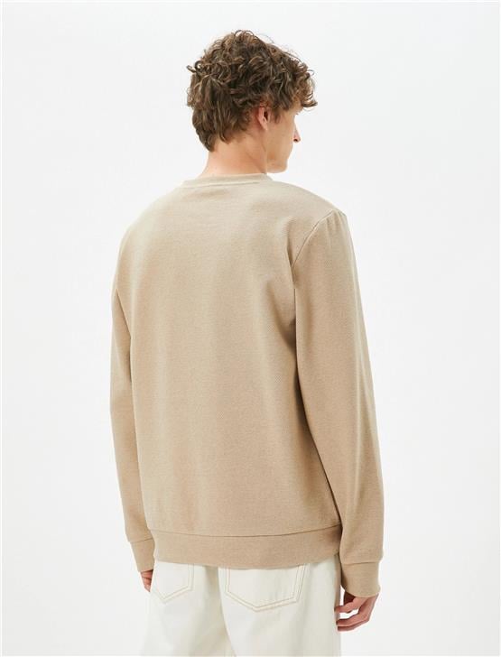 Koton 4Wam70059Mk 053 Bej Erkek Akrilik Jersey Kazak