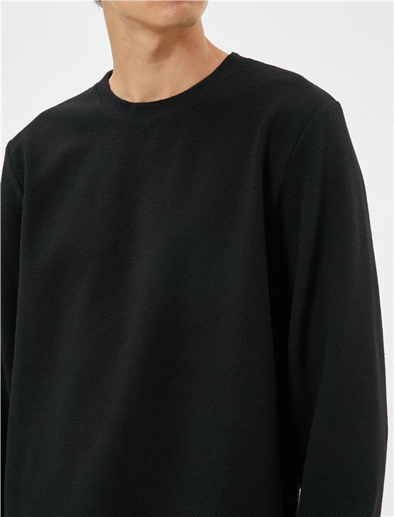 Koton  4Wam70059Mk 999 Siyah Erkek Akrilik Jersey Kazak