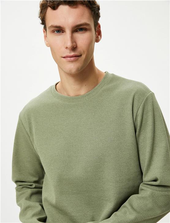 Koton 4Wam70188Mk 792 Yesıl Erkek Jersey Kazak