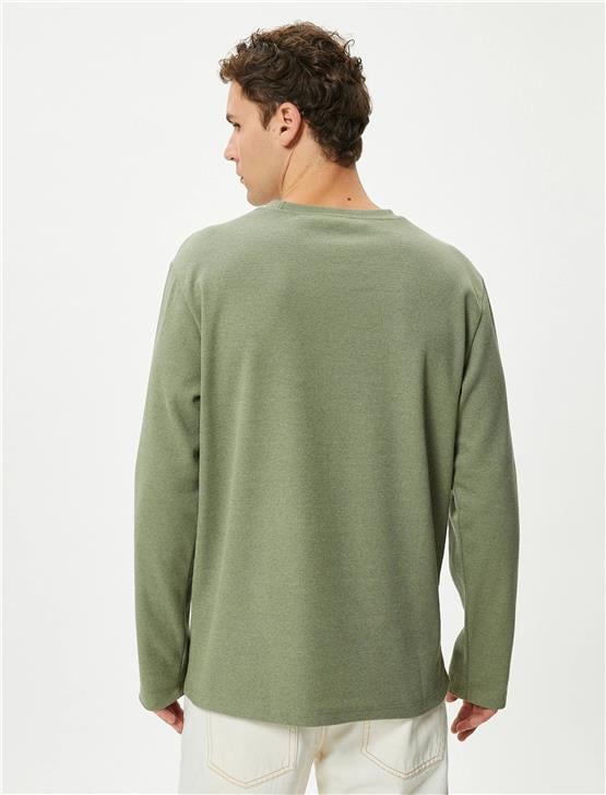 Koton 4Wam70188Mk 792 Yesıl Erkek Jersey Kazak