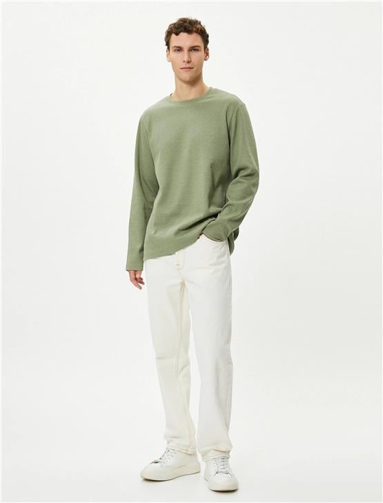 Koton 4Wam70188Mk 792 Yesıl Erkek Jersey Kazak