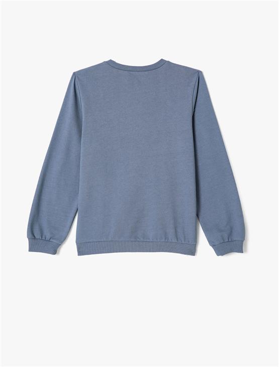 Koton 4Wkb10064Tk 601 Mavi Erkek Çocuk Jersey Sweatshırt