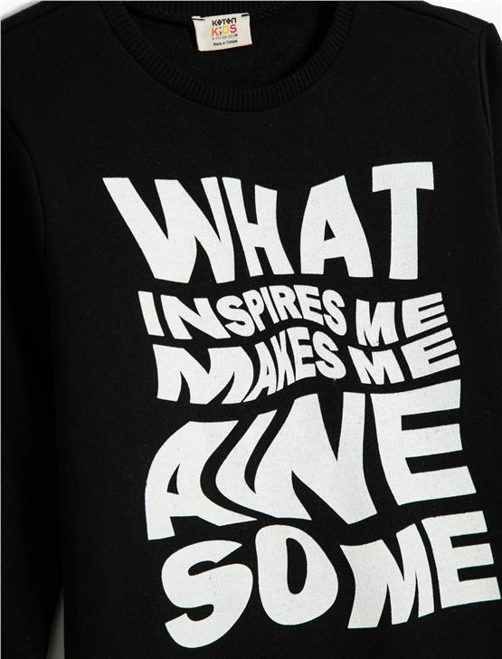 Koton 4Wkb10268Tk 999 Siyah Erkek Çocuk Pamuk Jersey Sweatshirt