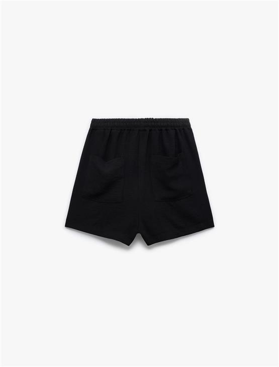 Koton 5Sak40083Pw 999 Sıyah Kadın Elastomultıester Dokuma Short