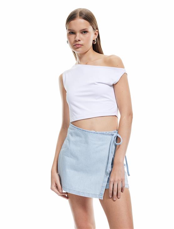 Koton 5Sal40010Md Bch Bleach Kadın Pamuk Denım Short