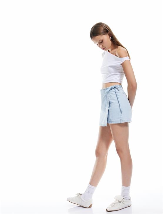 Koton 5Sal40010Md Bch Bleach Kadın Pamuk Denım Short