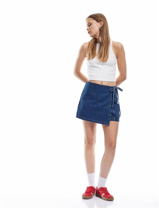 Koton 5Sal40010Md Drk Koyu Indıgo Kadın Pamuk Denım Short