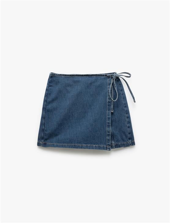 Koton 5Sal40010Md Drk Koyu Indıgo Kadın Pamuk Denım Short