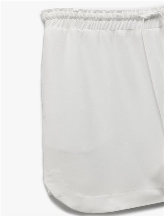 Koton 5Sal40013Iw 000 Beyaz Genc Kız Vıskoz Dokuma Short
