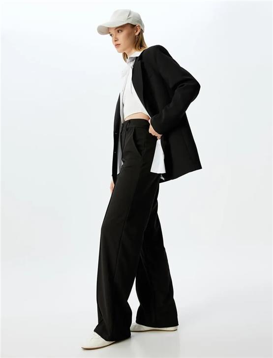 Koton 5Sal40015Ik 999 Sıyah Genc Kız Elastan Jersey Pantolon