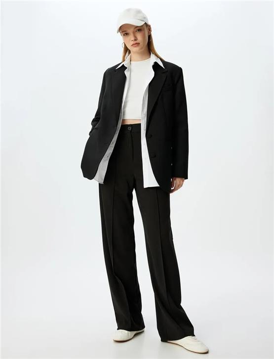 Koton 5Sal40015Ik 999 Sıyah Genc Kız Elastan Jersey Pantolon