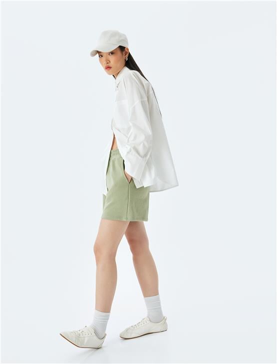 Koton 5Sal40020Ik 875 Hakı Genc Kız Pamuk Jersey Short