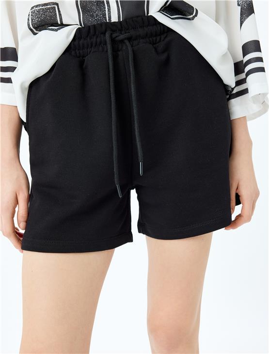 Koton 5Sal40020Ik 999 Sıyah Genc Kız Pamuk Jersey Short