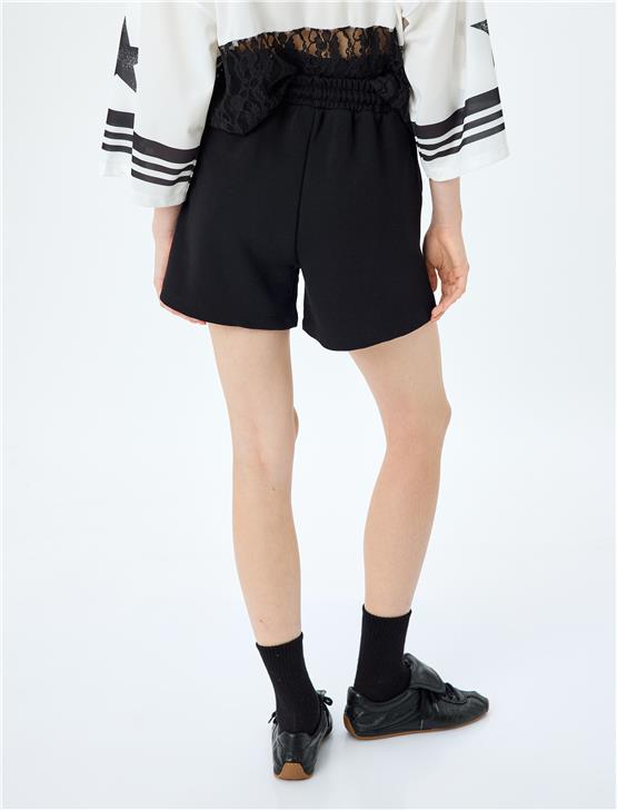 Koton 5Sal40020Ik 999 Sıyah Genc Kız Pamuk Jersey Short