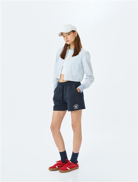 Koton 5Sal40037Ik 704 Lacıvert Genc Kız Pamuk Jersey Short