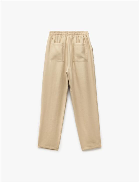 Koton 5Sal40062Iw 050 Bej Genc Kız Lyocell Dokuma Pantolon