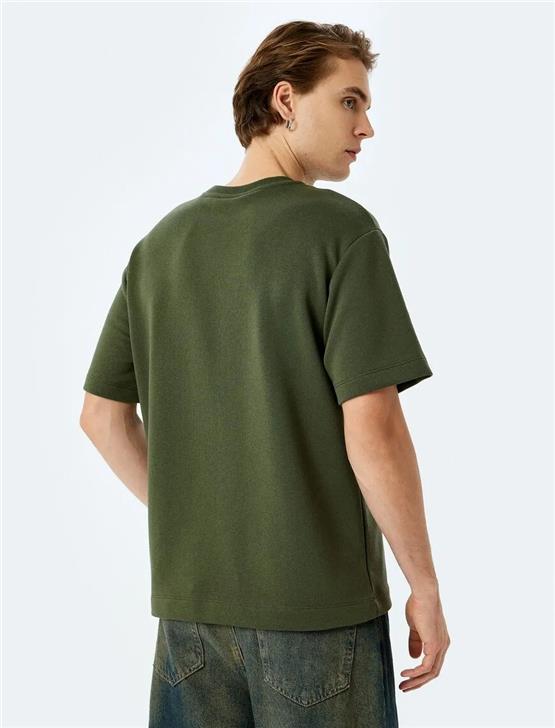 Koton 5Sam10013Hk 872 Hakı Erkek Pamuk Jersey Kısa Kollu T-Shırt
