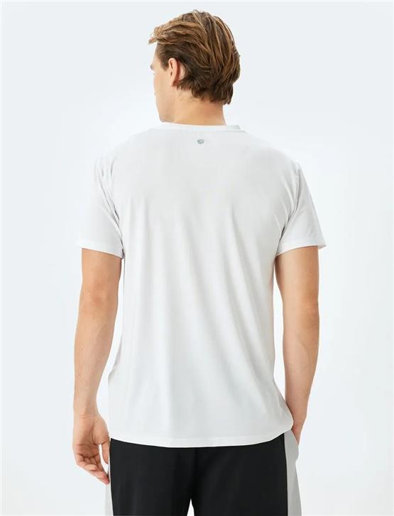 Koton 5Sam10016Nk 000 Beyaz Erkek Elastan Jersey Spor T-Shırt