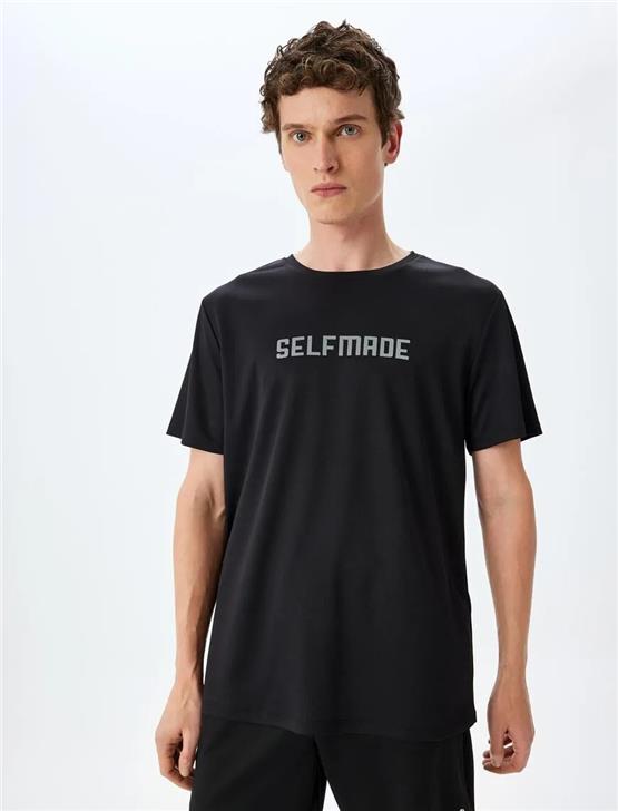 Koton 5Sam10018Nk 999 Sıyah Erkek Polyester Jersey Spor T-Shırt