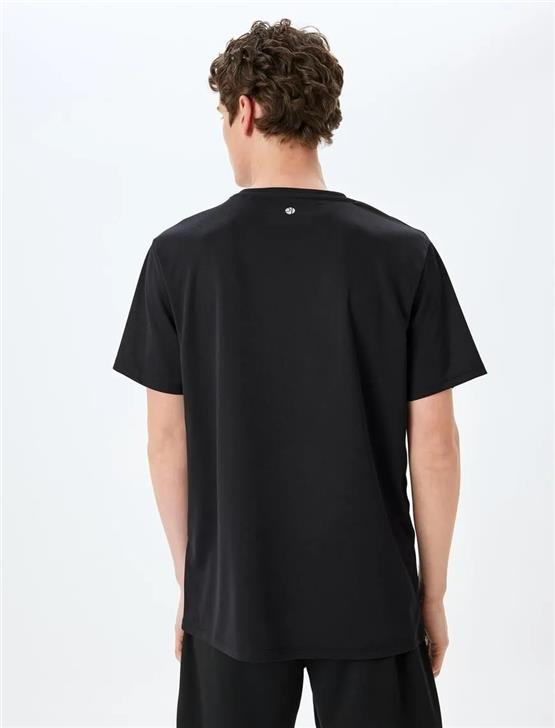 Koton 5Sam10018Nk 999 Sıyah Erkek Polyester Jersey Spor T-Shırt