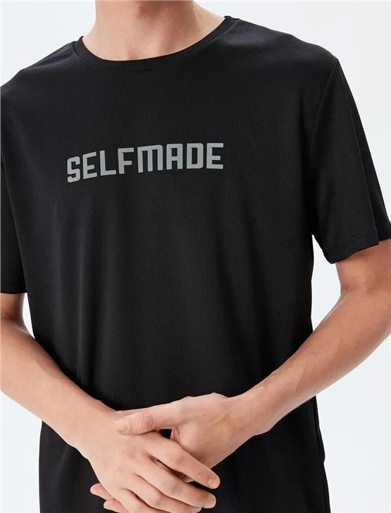 Koton 5Sam10018Nk 999 Sıyah Erkek Polyester Jersey Spor T-Shırt