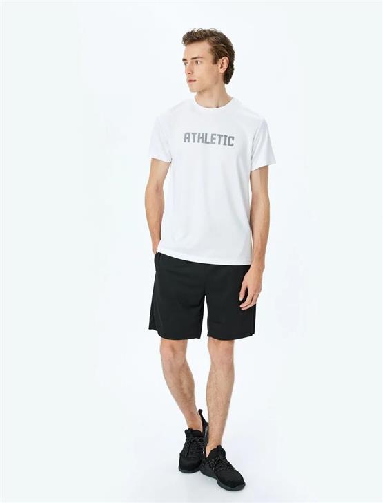 Koton 5Sam10028Nk 000 Beyaz Erkek Polyester Jersey Spor T-Shırt