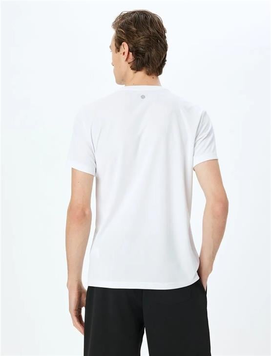 Koton 5Sam10028Nk 000 Beyaz Erkek Polyester Jersey Spor T-Shırt