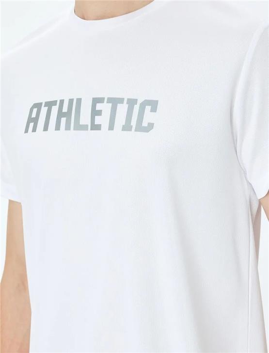 Koton 5Sam10028Nk 000 Beyaz Erkek Polyester Jersey Spor T-Shırt