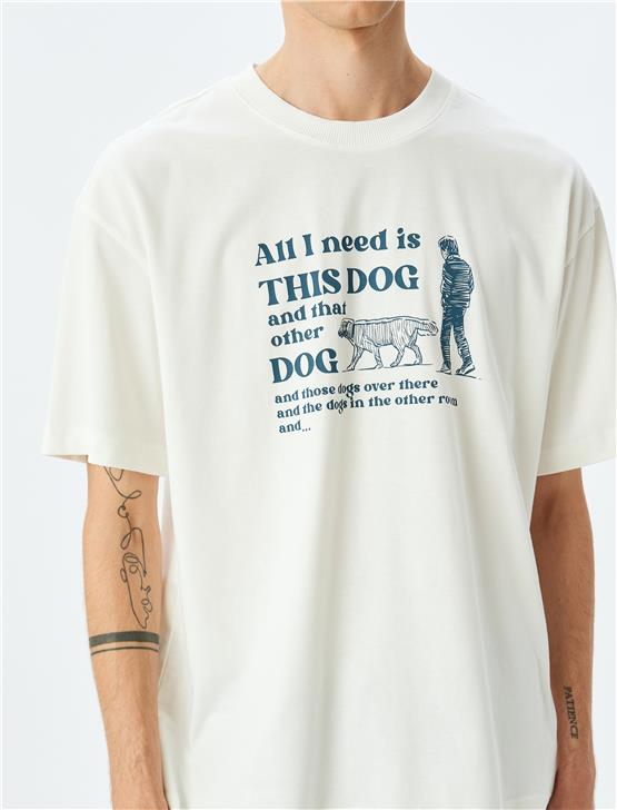 Koton 5Sam10049Hk 000 Beyaz Erkek Pamuk Jersey Kısa Kollu T-Shırt