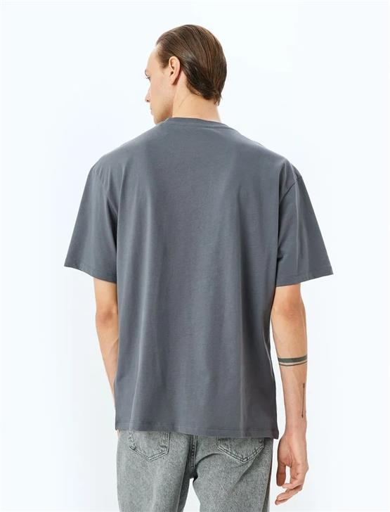 Koton 5Sam10138Hk 931 Antrasıt Erkek Pamuk Jersey Kısa Kollu T-Shırt