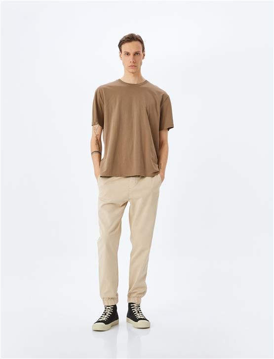 Koton 5Sam40008Hw 057 Bej Erkek Pamuk Dokuma Pantolon