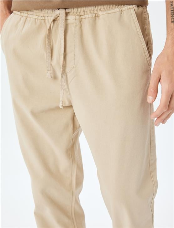 Koton 5Sam40008Hw 057 Bej Erkek Pamuk Dokuma Pantolon