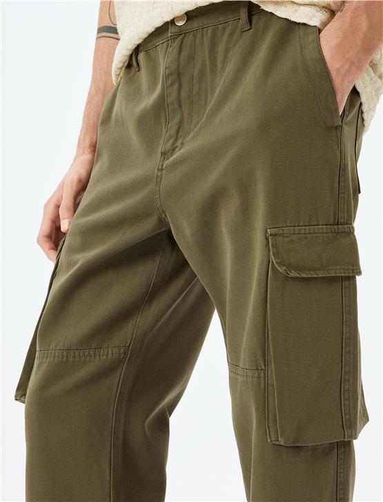 Koton 5Sam40029Hw 876 Hakı Erkek Pamuk Dokuma Pantolon