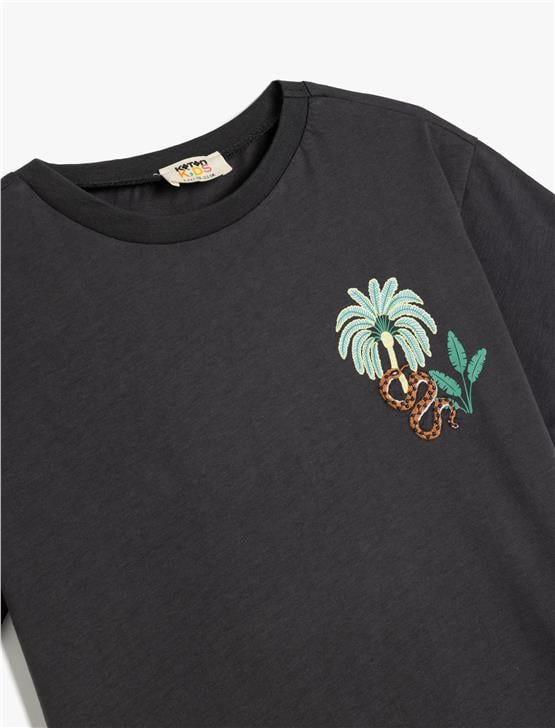 Koton 5Skb10043Tk 931 Antrasıt Erkek Cocuk Pamuk Jersey Kısa Kollu T-Shırt