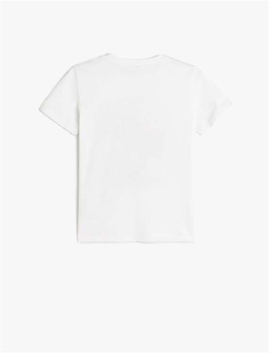 Koton 5Skb10088Tk 000 Beyaz Erkek Cocuk Pamuk Jersey T-Shırt