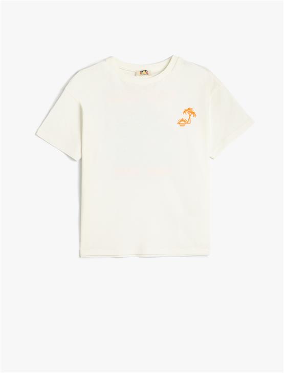 Koton 5Skb10100Tk 010 Ekru Erkek Cocuk Pamuk Jersey T-Shırt