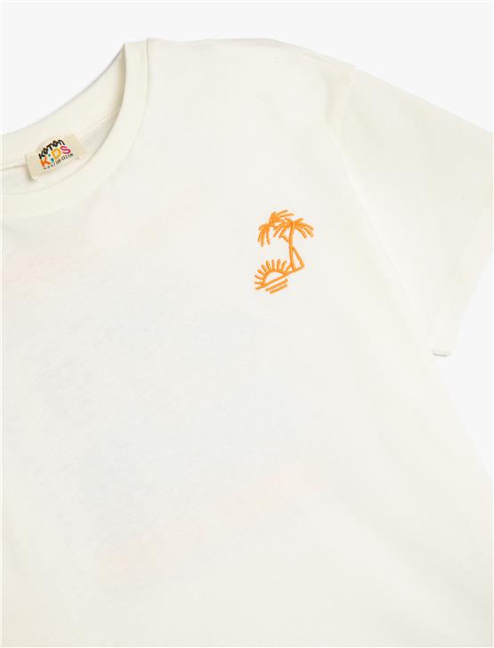 Koton 5Skb10100Tk 010 Ekru Erkek Cocuk Pamuk Jersey T-Shırt