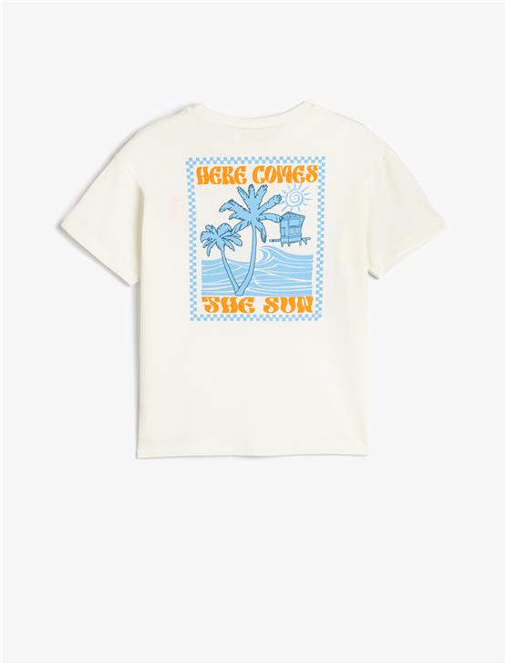 Koton 5Skb10100Tk 010 Ekru Erkek Cocuk Pamuk Jersey T-Shırt