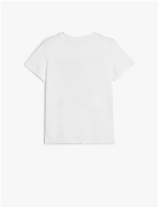 Koton 5Skb10105Tk 000 Beyaz Erkek Cocuk Pamuk Jersey T-Shırt