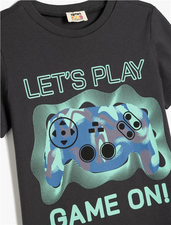 Koton 5Skb10128Tk 931 Antrasıt Erkek Cocuk Pamuk Jersey T-Shırt