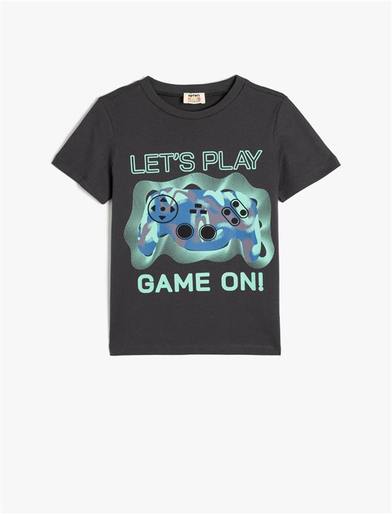 Koton 5Skb10128Tk 931 Antrasıt Erkek Cocuk Pamuk Jersey T-Shırt