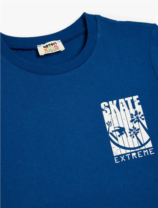 Koton 5Skb10141Tk 624 Mavı Erkek Cocuk Pamuk Jersey T-Shırt