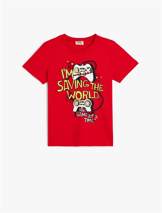 Koton 5Skb10173Tk 401 Kırmızı Erkek Cocuk Pamuk Jersey T-Shırt