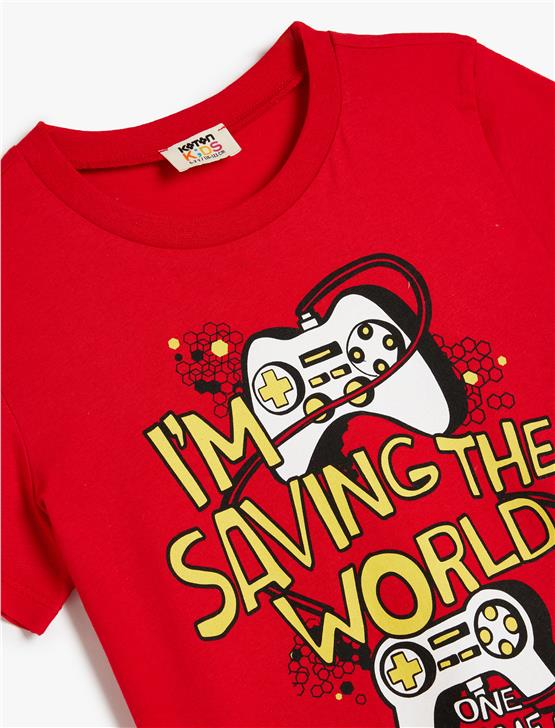 Koton 5Skb10173Tk 401 Kırmızı Erkek Cocuk Pamuk Jersey T-Shırt