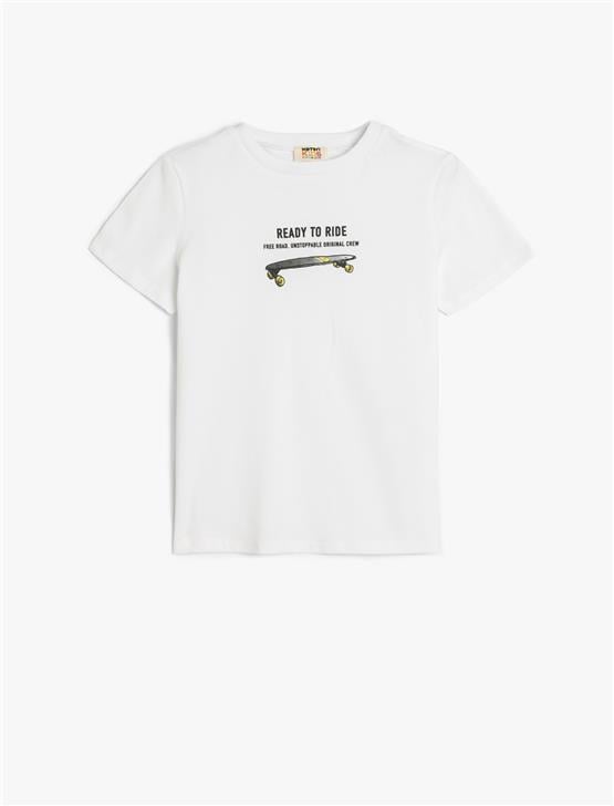 Koton 5Skb10179Tk 000 Beyaz Erkek Cocuk Pamuk Jersey Kısa Kollu T-Shırt