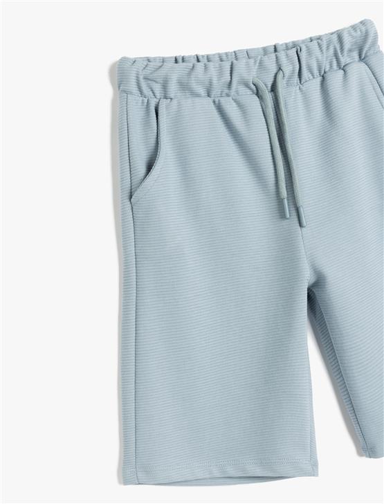 Koton 5Skb40015Tk 624 Mavı Erkek Cocuk Pamuk Jersey Short