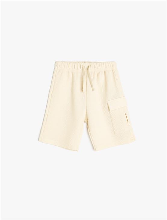 Koton 5Skb40016Tk 010 Ekru Erkek Cocuk Pamuk Jersey Short