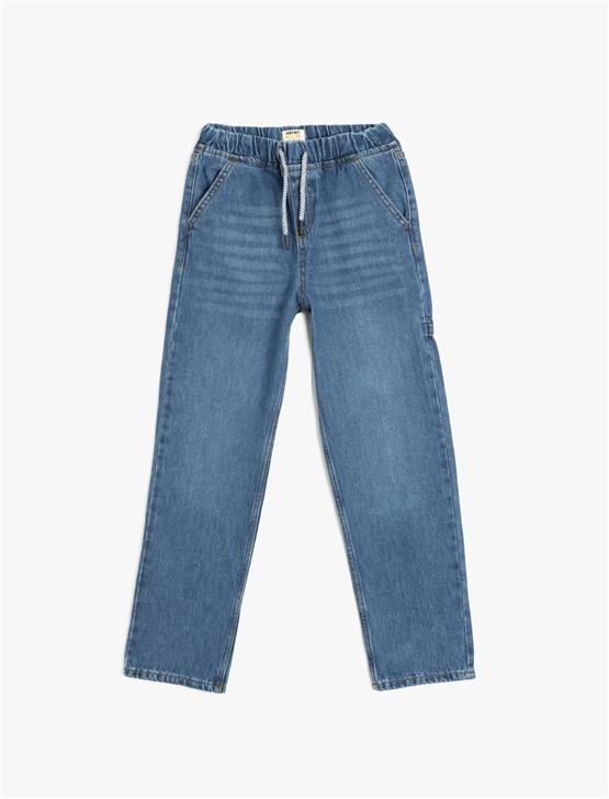 Koton 5Skb40021Td 740 Orta Indıgo Erkek Cocuk Pamuk Denım Pantolon