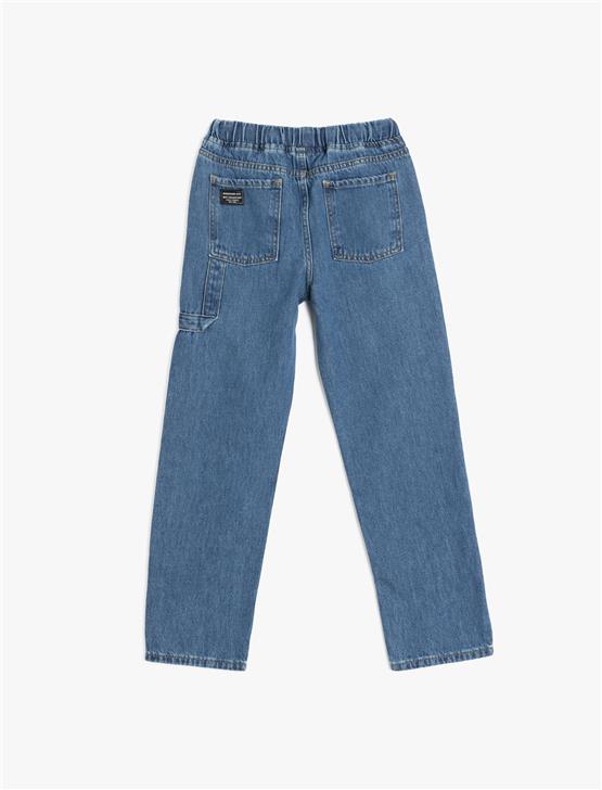Koton 5Skb40021Td 740 Orta Indıgo Erkek Cocuk Pamuk Denım Pantolon