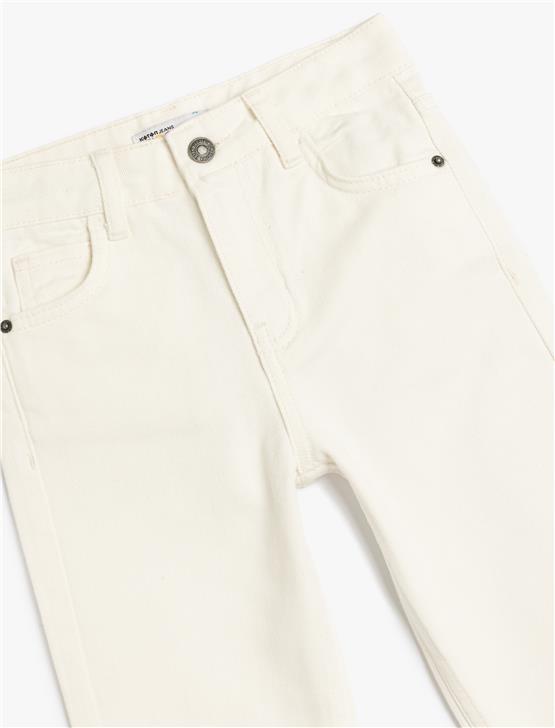 Koton 5Skb40023Td 003 Ekru Erkek Cocuk Pamuk Denım Pantolon